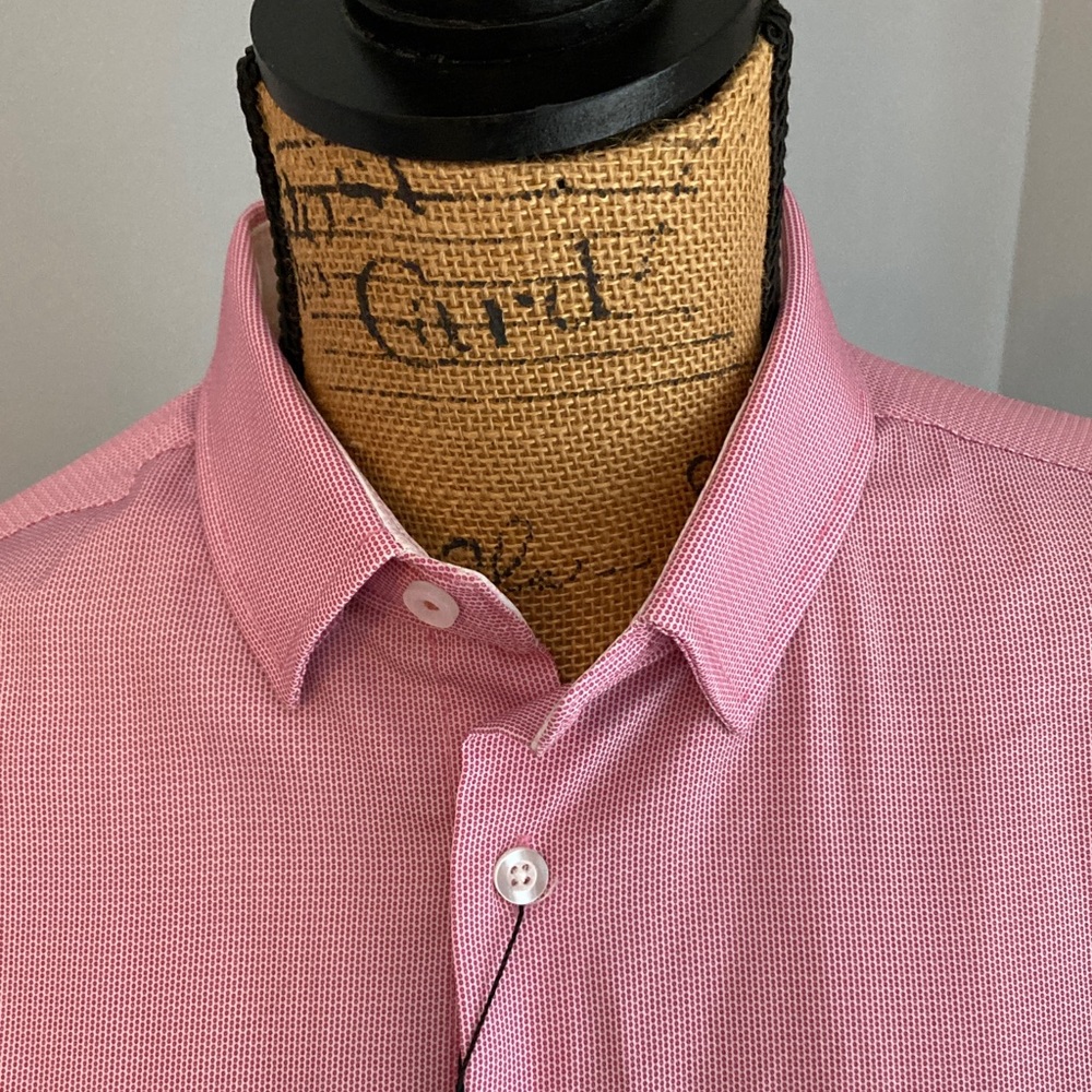 C-LAB NYC Long Sleeve Pink Dress Shirt Men Size Small 15/32-33" - Picture 3 of 15